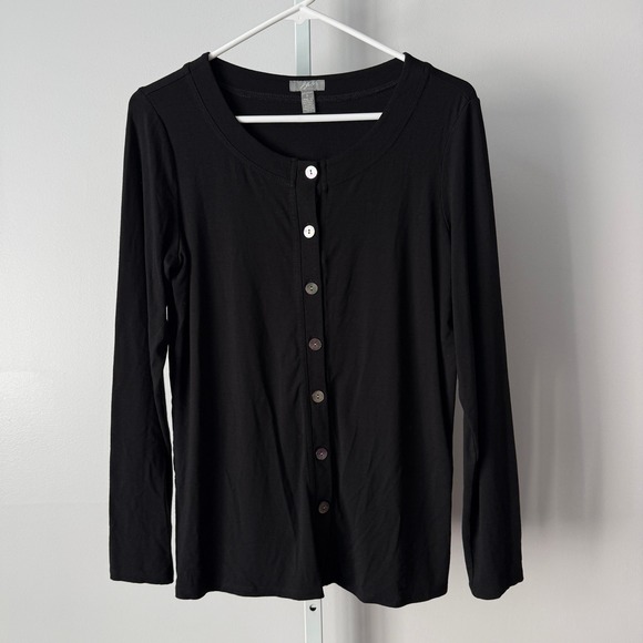 J. Jill Sweaters - J. Jill S Black Cardigan Top Long Sleeve Button Preppy Classic Minimalist